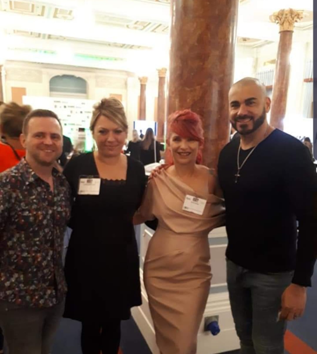 Kate Dawes with industry peers at an international hair conference