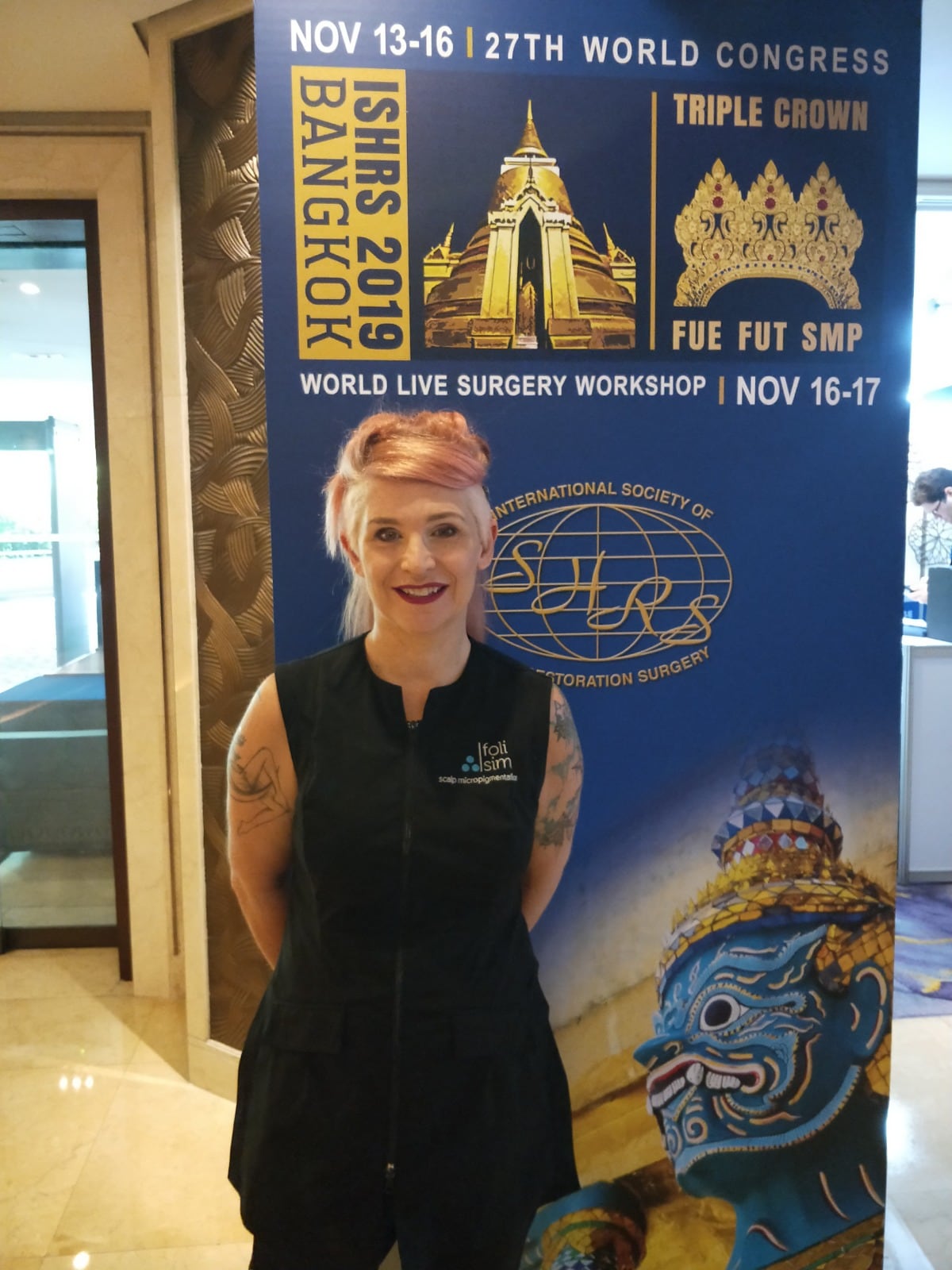 Kate Dawes at the ISHRS World Congress, Bangkok 2019