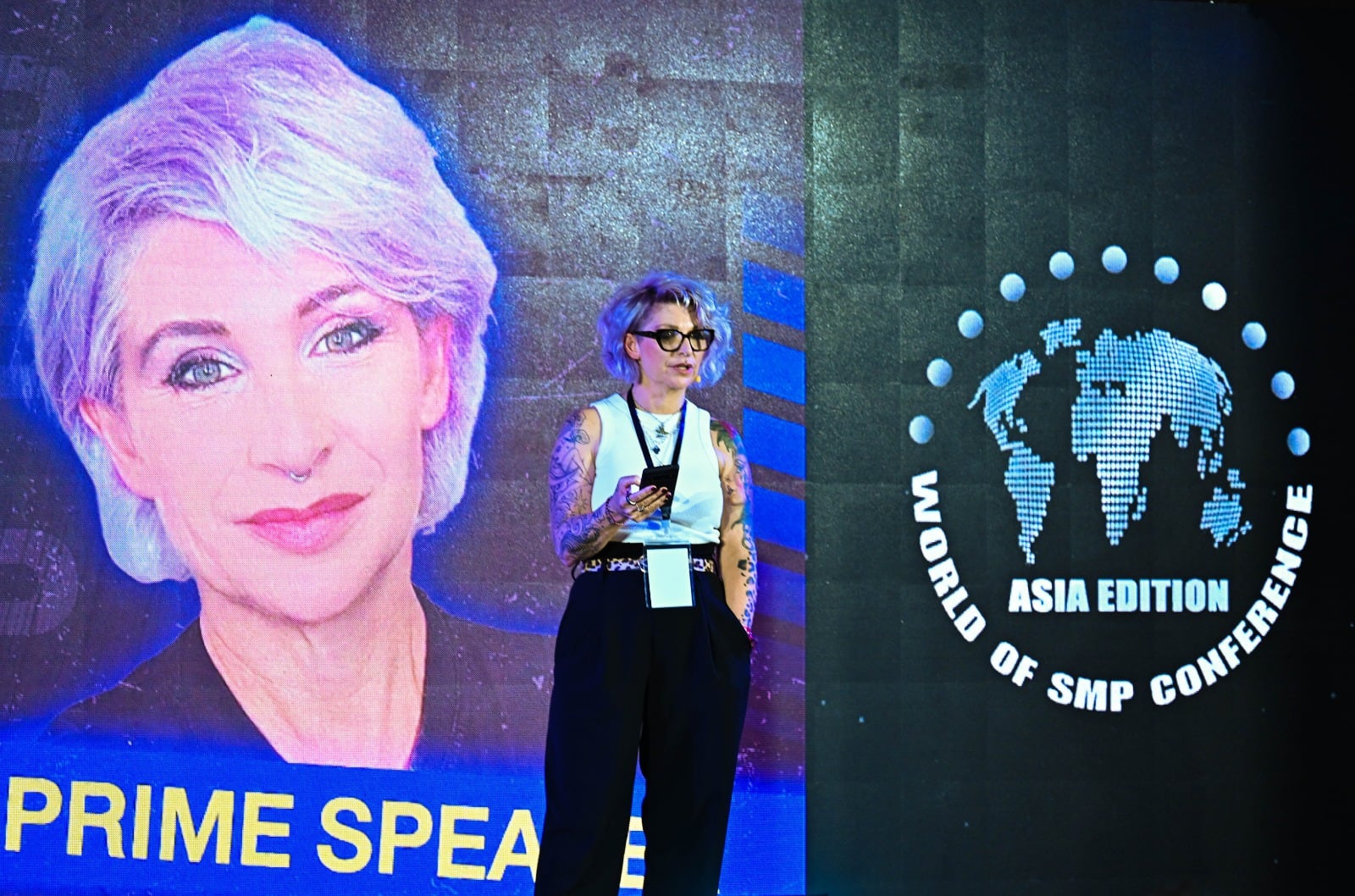 Kate Dawes presenting at the World of SMP Conference, Bangkok